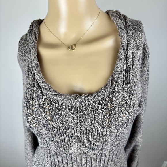 DKNY Jeans Hooded Sweater Size M ‎ Brown Knit - Picture 9 of 16